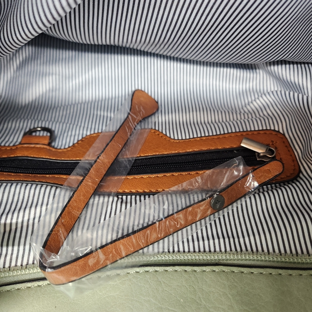 New La Miel Vegan Leather Light Green Shoulder Purse - Picture 9 of 10